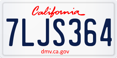 CA license plate 7LJS364