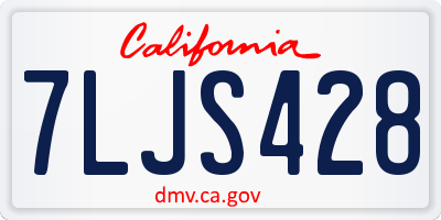 CA license plate 7LJS428