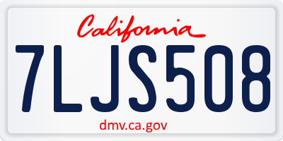 CA license plate 7LJS508