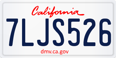 CA license plate 7LJS526
