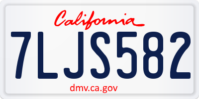 CA license plate 7LJS582