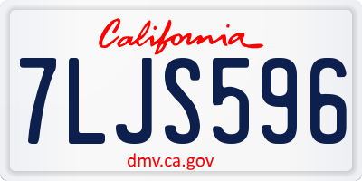 CA license plate 7LJS596