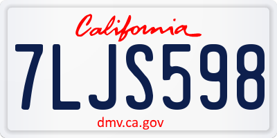 CA license plate 7LJS598