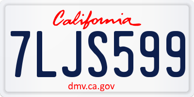 CA license plate 7LJS599