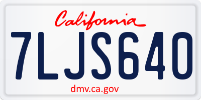 CA license plate 7LJS640