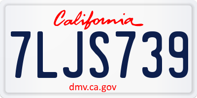 CA license plate 7LJS739