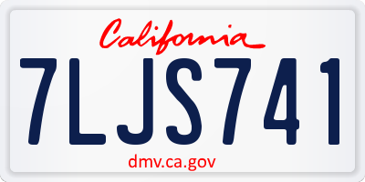CA license plate 7LJS741