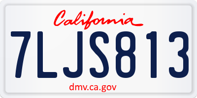 CA license plate 7LJS813