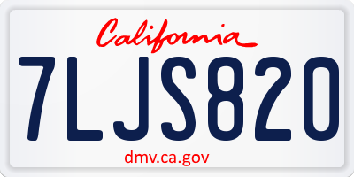 CA license plate 7LJS820
