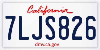 CA license plate 7LJS826