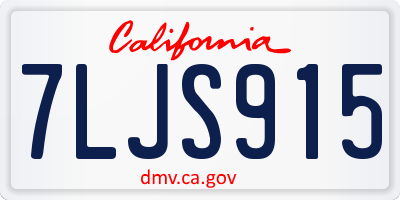 CA license plate 7LJS915