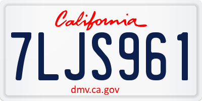 CA license plate 7LJS961