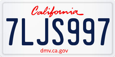 CA license plate 7LJS997