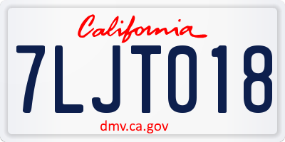 CA license plate 7LJT018