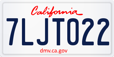 CA license plate 7LJT022