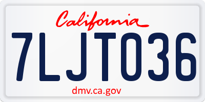 CA license plate 7LJT036