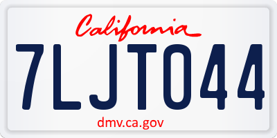 CA license plate 7LJT044