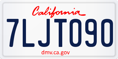 CA license plate 7LJT090