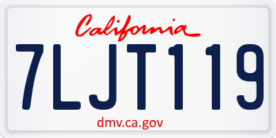 CA license plate 7LJT119