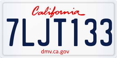 CA license plate 7LJT133