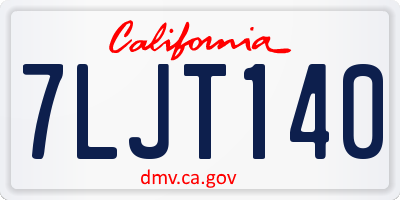 CA license plate 7LJT140