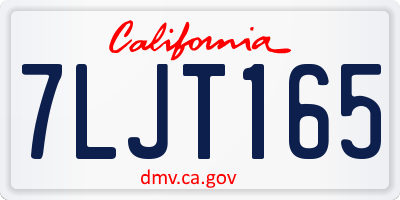 CA license plate 7LJT165