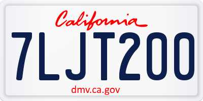 CA license plate 7LJT200