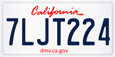 CA license plate 7LJT224