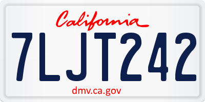 CA license plate 7LJT242