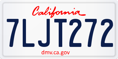 CA license plate 7LJT272