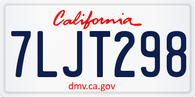 CA license plate 7LJT298
