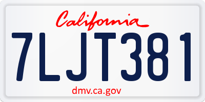 CA license plate 7LJT381