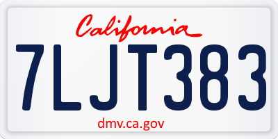 CA license plate 7LJT383