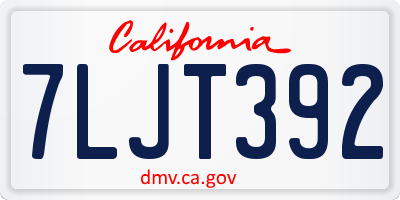 CA license plate 7LJT392