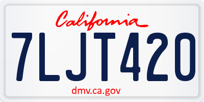 CA license plate 7LJT420
