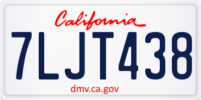 CA license plate 7LJT438