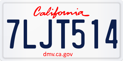 CA license plate 7LJT514