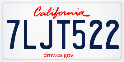 CA license plate 7LJT522