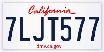 CA license plate 7LJT577