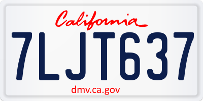 CA license plate 7LJT637