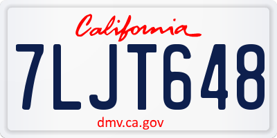 CA license plate 7LJT648