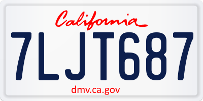 CA license plate 7LJT687