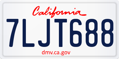 CA license plate 7LJT688