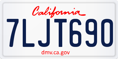 CA license plate 7LJT690