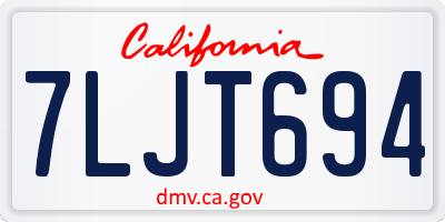 CA license plate 7LJT694