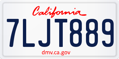 CA license plate 7LJT889