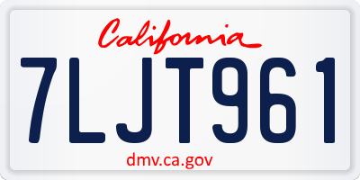 CA license plate 7LJT961