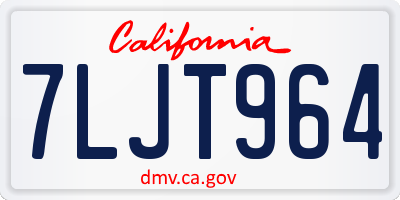 CA license plate 7LJT964