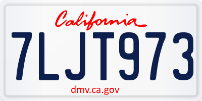 CA license plate 7LJT973