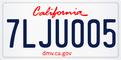 CA license plate 7LJU005